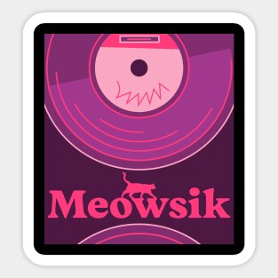 Retro Meowsik-Cat and Music lovers- Sticker